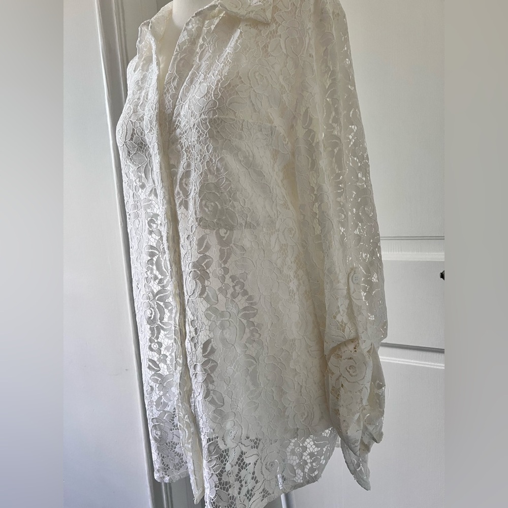 Diane Von Furstenberg Lorelei White Lace top - Picture 5 of 9